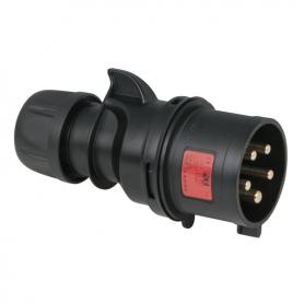 PCE CEE 32A 400V 5p Plug Male Negro, Turbo Twist, IP44 - Imagen 1