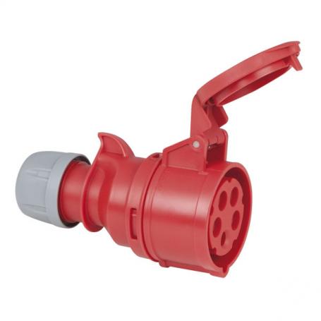 PCE CEE 16A 400V 5p Plug Female Rojo, IP44 - Imagen 1