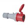 PCE CEE 63A 400V 5p Plug Female Rojo, IP44 - Imagen 1