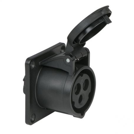 PCE CEE 16A 240V 3p Socket Female Negro, IP44 - Imagen 1