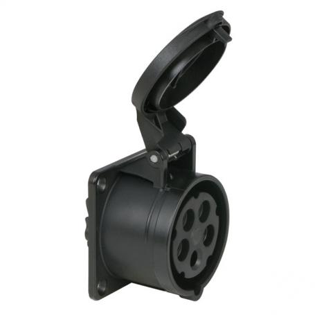 PCE CEE 16A 400V 5p Socket Female Negro, IP44 - Imagen 1