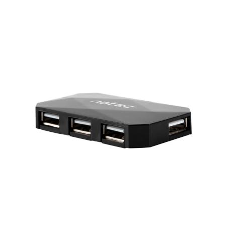 HUB NATEC LOCUST 4 PUERTOS USB 2.0 NEGRO - Imagen 1