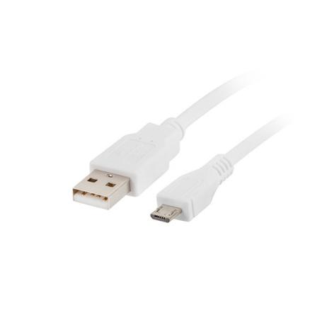 CABLE USB LANBERG 2.0 MACHO/MICRO USB MACHO 1.8M BLANCO - Imagen 1