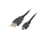 CABLE USB LANBERG 2.0 MACHO/MINI USB MACHO 1.8M NEGRO - Imagen 1