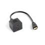 ADAPTADOR LANBERG HDMI MACHO/HDMI HEMBRA X2 SPLITTER 20CM - Imagen 1