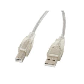 CABLE USB 2.0 LAMBERG USB-A MACHO A USB-B MACHO 1,8M FERRITA TRANSP - Imagen 1