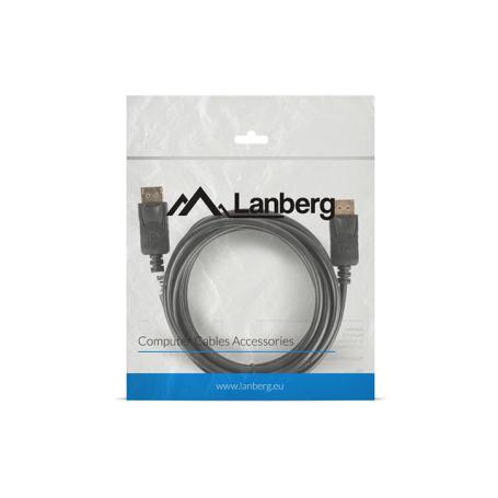 CABLE DISPLAYPORT LANBERG MACHO MACHO 4K 3M NEGRO - Imagen 1