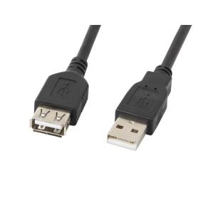 CABLE ALARGADOR LANBERG USB 2.0 MACHO HEMBRA 5M NEGRO - Imagen 1