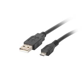 CABLE USB LANBERG 2.0 MACHO/MICRO USB MACHO 0.3M NEGRO - Imagen 1