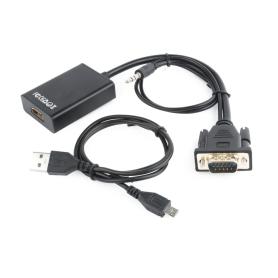 CABLE ADAPTADOR GEMBIRD VGA A HDMI 0,15M CON AUDIO 3,5MM - Imagen 1