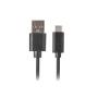 CABLE USB LANBERG 2.0 MACHO/USB C MACHO QUICK CHARGE 3.0 1M NEGRO - Imagen 1