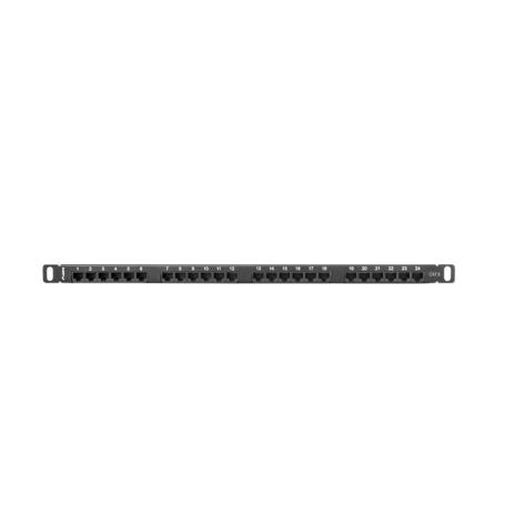 PATCH PANEL LANBERG CAT.6 UTP 24 PUERTOS 0.5U RACK 19 NEGRO - Imagen 1