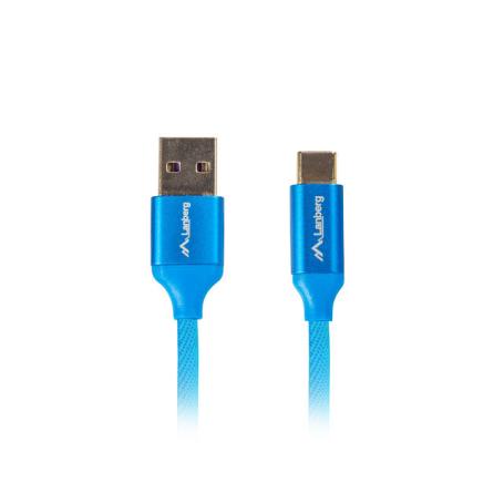 CABLE USB LANBERG 2.0 MACHO/USB C MACHO QUICK CHARGE 3.0 0.5M AZUL - Imagen 1