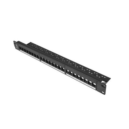 PATCH PANEL LANBERG 24 PUERTOS 1U RACK 19 PARA MODULOS KEYSTONE NEGRO - Imagen 1