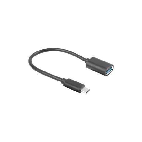 ADAPTADOR USB LANBERG USB-C M 3.1 A USB-A H 15CM OTG NEGRO - Imagen 1