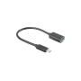 ADAPTADOR USB LANBERG USB-C M 3.1 A USB-A H 15CM OTG NEGRO - Imagen 1