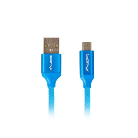 CABLE USB LANBERG 2.0 MACHO/MICRO USB MACHO QUICK CHARGE 3.0 1.8M AZUL - Imagen 1