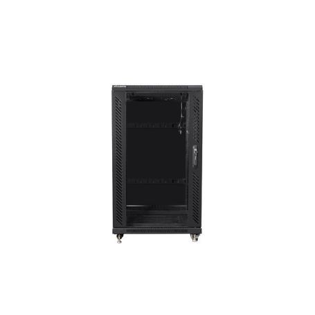 ARMARIO RACK LANBERG 22U 600X600 AUTOENSAMBLADO HASTA 60KG NEGRO - Imagen 1