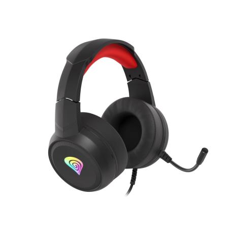 AURICULARES GAMING GENESIS NEON 200 NEGRO ROJO RGB - Imagen 1