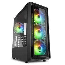 CAJA SHARKOON TK4 RGB ATX 2XUSB3.0 1XUSB2.0 SIN FUENTE NEGRO - Imagen 1