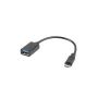 ADAPTADOR LANBERG OTG USB MICRO(M) 2.0 A USB-A(H) 15 CM NEGRO - Imagen 1