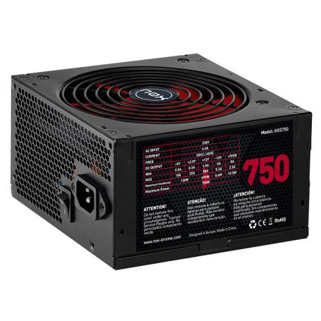 FUENTE ALIMENTACION NOX NX750 750W ATX NEGRO ROJO - Imagen 1