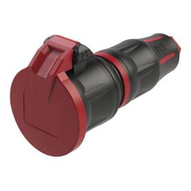 PCE Rubber Schuko Connector Female Rojo - Imagen 1