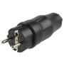 PCE Rubber Schuko Connector Male Negro - Imagen 1