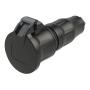 PCE Rubber Schuko Connector Female Negro - Imagen 1