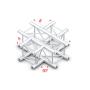 Milos Pro-30 Square G Truss - Cross 4-way - 50 cm QCU41sp - 90° corner - silver - G - Imagen 1