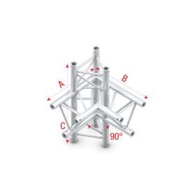 Milos Pro-30 Triangle P Truss - T-Cross vertical 3-way, apex up - 50 cm ATB35Bsp - 90° corner - silver - P - Imagen 1