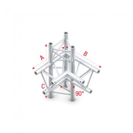 Milos Pro-30 Triangle F Truss - T-Cross 3-way vertical, apex up - 50 cm ATF37sp - 90° corner - silver - F - Imagen 1