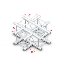 Milos Pro-30 Square G Truss - T-Cross + Down 4-way - 50 cm QLU40sp - 90° corner - silver - G - Imagen 1