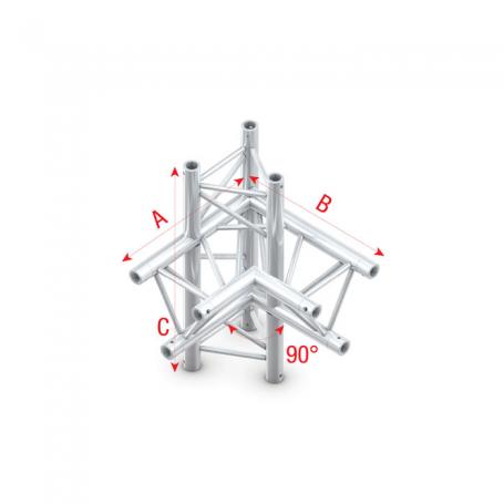 Milos Pro-30 Triangle P Truss - Corner up/down, right - 50 cm ACB44sp - 90° corner - silver - P - Imagen 1