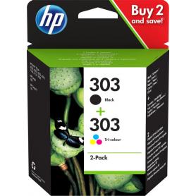 TINTA HP 303 PACK AHORRO 2 NEGRO + CIAN MAGENTA AMARILLO