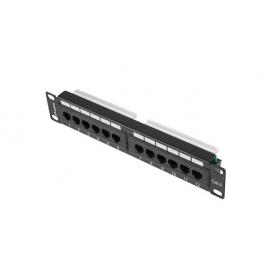 PATCH PANEL LANBERG 12 PUERTOS 1U 10" CAT.6 NEGRO