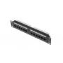 PATCH PANEL LANBERG 12 PUERTOS 1U 10" CAT.6 NEGRO