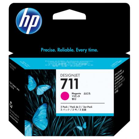 TINTA HP 711 MAGENTA PACK 3