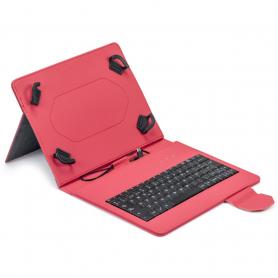 FUNDA TABLET MAILLON URBAN KEYBOARD USB 9.7"-10.2" ROJO