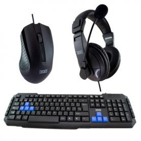 COMBO TECLADO+RATON+AURICULARES 3GO