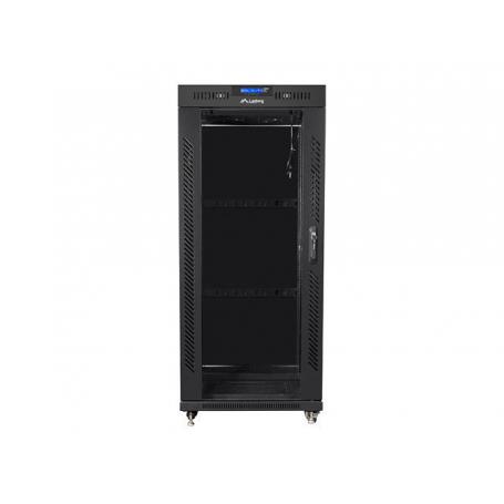 ARMARIO LANBERG RACK 19" 22U 800X1000 FLAT PACK NEGRO PUERTA CRISTAL CON LCD