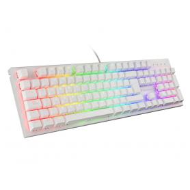 TECLADO GAMING GENESIS THOR 303 RGB BLANCO MECANICO BROWN SWITCH