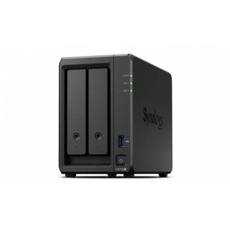 NAS SYNOLOGY DS723+ 2BAHÍAS AMD RYZEN R1600 2 NÚCLEOS 23.1GHZ 2GB DDR4 ECC 32 GB