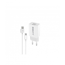 CARGADOR EIGHTT SMARTPHONE TABLET 5V 2X2.4A CON CABLE LIGHTNING 1,2M