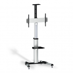 AISENS SOPORTE SUELO RUEDA BANDEJA DVD CÃMARA MONITOR 50KG 37-70 NEGRO-PLATA