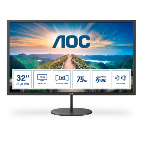 MONITOR PROFESIONAL AOC Q32V4 31.5' QHD MULTIMEDIA NEGRO