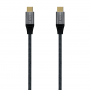 AISENS CABLE USB 2.0 ALUMINIO 5A 100W E-MARK USB-C M-USB-C M GRIS 1.0M