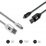 CABLE SUBBLIM 2X PREMIUM MICRO USB 2.4A 1M ALU BLACK/SILVER