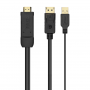 AISENS CABLE CONVERSOR ACTIVO HDMI A DISPLAYPORT V1.2 HDMI M-USB M-DP M NEG 1.8M