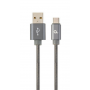 CABLE DE CARGA Y DATOS GEMBIRD USB TIPO C DE METAL EN ESPIRAL PREMIUM, 1 M, GRIS